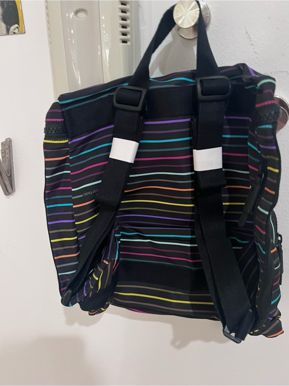 LeSportsac Black Multi-Stripe Backpack NWT - Picture 2 of 4